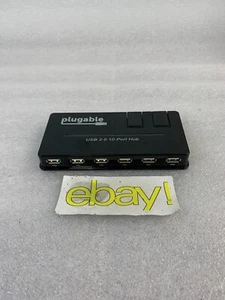 Plugable 2.0 10 Port USB Hub Black UNIT ONLY FREE SHIPPING - Picture 1 of 8