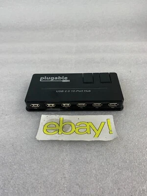 Plugable 2.0 10 Port USB Hub Black UNIT ONLY FREE SHIPPING - Image 1 of 4