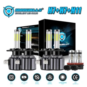 6x H7 H11 H8 Combo LED Headlight + Fog Light Bulbs 6000K For BMW 328i 2007-2016 - Picture 1 of 12