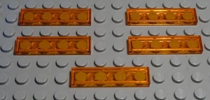 Lego Fliese - Kachel 1x4 Transparent Orange 5 Stück - Picture 1 of 1