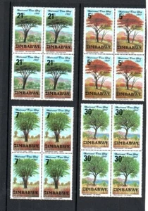 (V2157) Zimbabwe 1981 National Tree Day MNH BLOCKS OF 4 - Picture 1 of 1