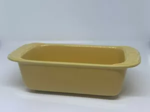 Longaberger Pottery Loaf Bread Pan Butternut Yellow Mini Small Woven Traditions - Picture 1 of 5