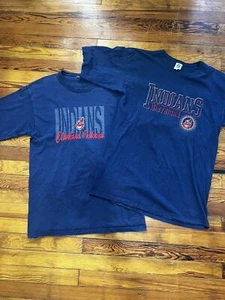 Paquete de 7 camisetas vintage con logotipo de los Indios de Cleveland grandes azules MLB hechas en Estados Unidos años 90 - Imagen 1 de 7