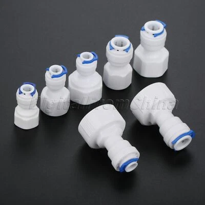 1/4" 3/8" Hose Female Thread Water Filters Purifier Reverse Osmosis RO Connector - Image 1 of 4