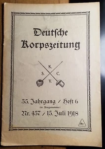 Giornale del Corpo Tedesco - DCZ n. 457 - 1918 - Jg. 55 H 6 - KSCV / Studentika - Foto 1 di 4