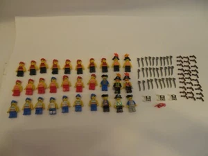 Genuine Legos Vintage Lot (30) Pirate MiniFigures With Swords/Guns Flags/Bird - Picture 1 of 7
