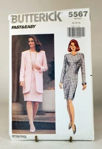 Giacca e abito modello Misses/Misses Petite taglia 12-16 Butterick 5567 - Foto 1 di 2