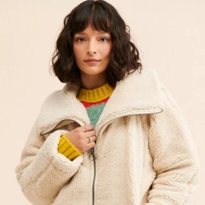 Free People We The Free Raya gemütliche Jacke Damen Elfenbein Fleece Teddyfell Neu ohne Etikett M - Bild 1 von 5