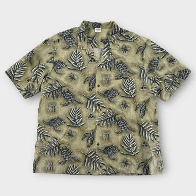 Camisa Hawaiana Vintage Royal Creations Para Hombre XXL Algodón Verde Tortugas Floral Campamento Foto 1 de 4