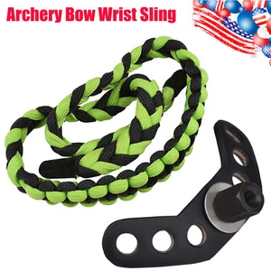 Compound Bow Wrist Sling Strap Braided Rope Adjustable Archery Hunting Shooting - Picture 1 of 11