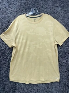 DSG Jacquard Performance T-Shirt Men XL Light Yellow Camo Crew Neck Training Tee - Picture 1 of 8