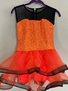 A Wish Come True Orange and Black Jazz/Tap Costume - Child Large - Picture 1 of 3