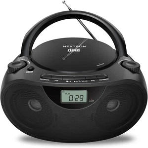Reproductor de CD estéreo portátil con radio AM/FM, conector para auriculares, sonido claro y completo. - Imagen 1 de 4