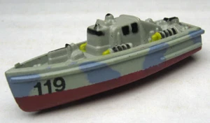 VINTAGE 1987 GALOOB MICRO MACHINES NAVE MARINA MILITARE 119 MIMETICA CON ROSSO - BELLO - Foto 1 di 6