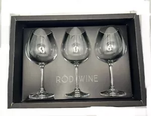 RODWine Fine Modern Etching Red Wine Glasses 3-Set Damaged Box - Picture 1 of 1