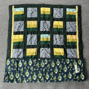 Pine Center Quilters Handmade Lap Quilt Fishing Lakes Cabin Throw Blanket Green - Picture 1 of 10