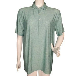 HICKEY FREEMAN Polo Golf Shirt, M, Light Green Floral, Collared, Short sleeves - Picture 1 of 11