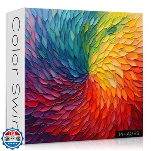 Puzzles impossibles pour adultes 1000 pièces, dégradé coloré dur difficile P - Photo 1/5