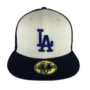 Los Angeles Dodgers Hat Thermal Blue White New Era 59Fifty Fitted Size 7 - Picture 1 of 3