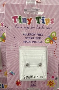 Studex Tiny Tips Earrings For Little Ears TT5014W 4MM Starlite April Crystal - Picture 1 of 2