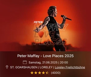 PETER MAFFAY & Band, Loreley Samstag, 21. Jun. 25, 20:00 Uhr, ZWEI TICKETS - Bild 1 von 1