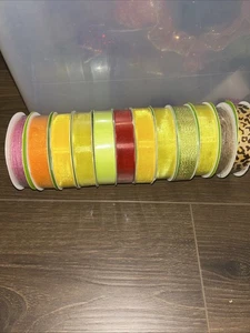 Lot of 12 Rolls Floral Garden Ribbon for Crafts – 3 Yards Each New - Picture 1 of 5