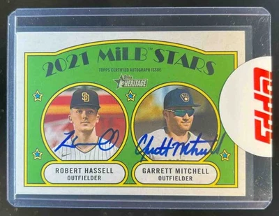 2021 Topps Heritage Robert Hassell Garrett Mitchell Real One Dual Auto #5/20 - Image 1 of 2