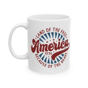 Patriotic Mug - Gift for Her-Him, Coffee, Born in America, Free America, USA - Picture 1 of 10
