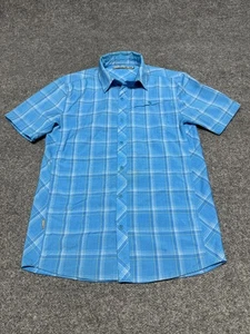 Rompighiaccio Lana Merino Plaid Manica Corta Bottoni Manica Corta Camicia Uomo Small - Foto 1 di 6