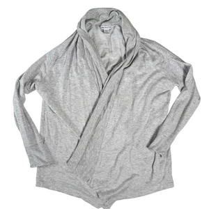 Athleta Gray Long Sleeve Open V-Neck Cardigan Sweater Women's Size Large - Picture 1 of 24