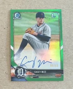 2018 Bowman Chrome Baseball Casey Mize 1st Green Rookie Autograph Card #’d /99 - Picture 1 of 2