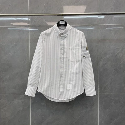 Camisa Bordada Thom Browne Hombre/Mujer Otoño Nueva Rayas Colores Contrastes Foto 1 de 4