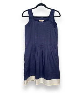 Abito Rungolee smanicato blu navy con fondo beige taglia XS - Foto 1 di 8