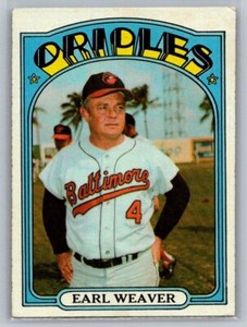 1972 Topps Earl Weaver # 323 Orioles