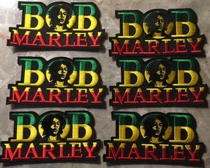 Six Bob Marley Patches-Sew On/Iron On-BRAND NEW CONDITION-Approx 4 1/4" x 2 1/4" - Picture 1 of 5