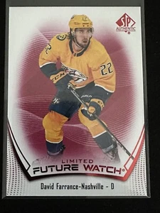 2021-22 Upper Deck SP Authentic Future Watch Limited Red DAVID FARRANCE #117 RC - Picture 1 of 2