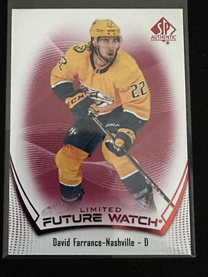 2021-22 Upper Deck SP Authentic Future Watch Limited Red DAVID FARRANCE #117 RC - Image 1 of 2