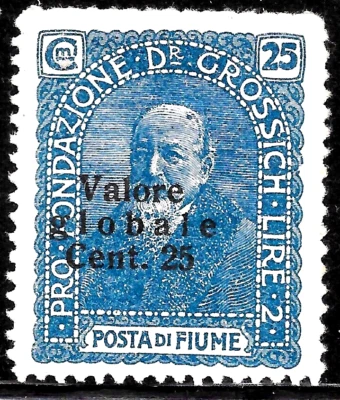 1920 Croacia Italia OCC. FIUME, VALOR GLOBAL 25c Scott sin cotizar MNG Foto 1 de 2