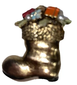 ART Signed Arthur Pepper Holiday Christmas Stocking Vintage Estate Broach Pin - Picture 1 of 7