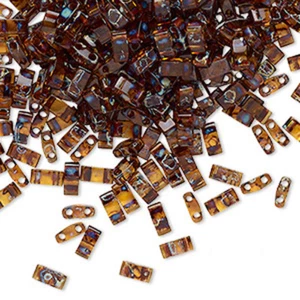100 Miyuki Half Tila Two Hole Rectangle Glass Beads 5MM     Translucent Colors - Picture 1 of 28