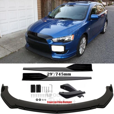 For Mitsubishi Lancer 2011-19 Front Rear Bumper Lip Splitter Spoiler+Side Skirt - image 1 of 4