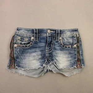 Miss Me Shorts Girls 24 Lightweight Outdoors Blue Chino Pockets - Picture 1 of 9