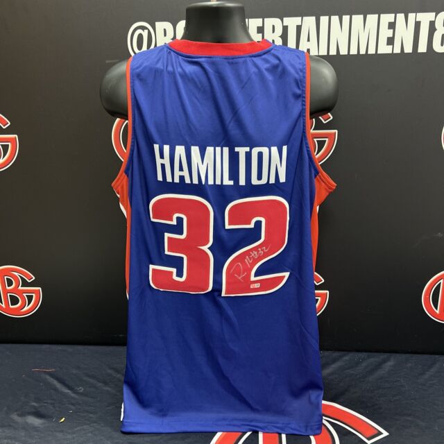 Richard Hamilton Autographed Detroit Pistons Signed Mitchell and Ness  Swingman Basketball Jersey 2004 CHAMPS PSA DNA COA