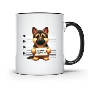German Shepherd Mugshot Jail Puppies Mug – 11oz Coffee Cup – CCBM1656 - Picture 1 of 1
