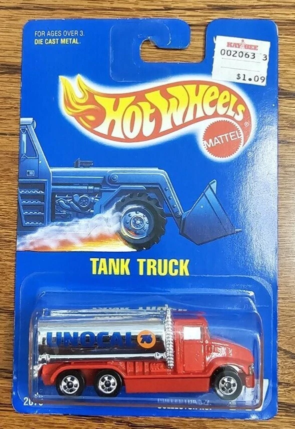 1991 Hot Wheels Blue Card #147 TANK TRUCK Red/Chrome w/Chrome BW Spoke-Variant - Image 1 of 1