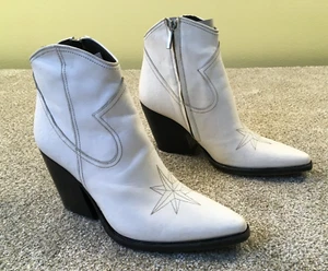 Alessandro Vasini Boots Women 41 10.5 White Allison 80MM Ankle Vacchetta Leather - Picture 1 of 24