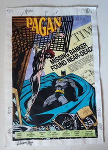 BATMAN vol 1 479 HAND COLORED PRODUCTION ART SIGNED ADRIENNE ROY COA - Picture 1 of 10