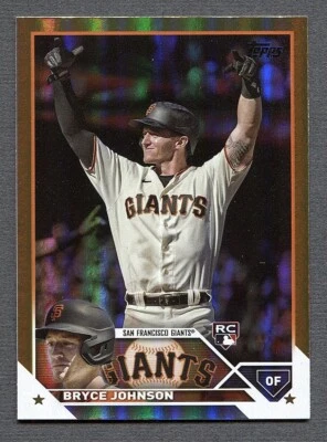 2023 Topps Gold Rainbow Foil #571 Bryce Johnson RC - Image 1 of 2