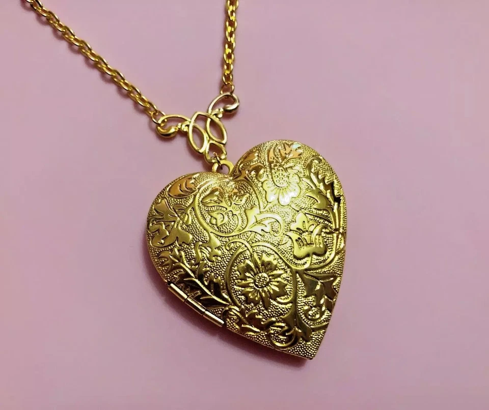 Collana donna Portafoto cuore Rondine Fiore Foglia oro bronzo argento acciaio - Immagine 1 di 1