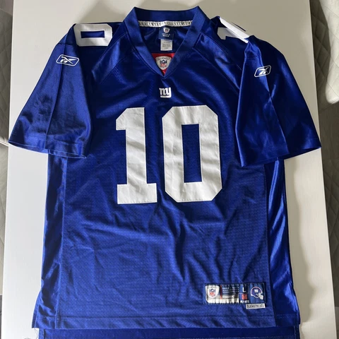 New York Giants Jersey Blue Eli Manning Reebok On Field NFL Size Large Length +2 Cover